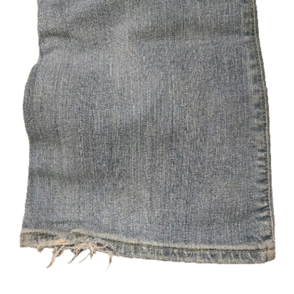 Levis 524 Too Superlow Jeans Womens 5M 28 x 30 Denim Blue Flare Y2K Distressed - Picture 8 of 15